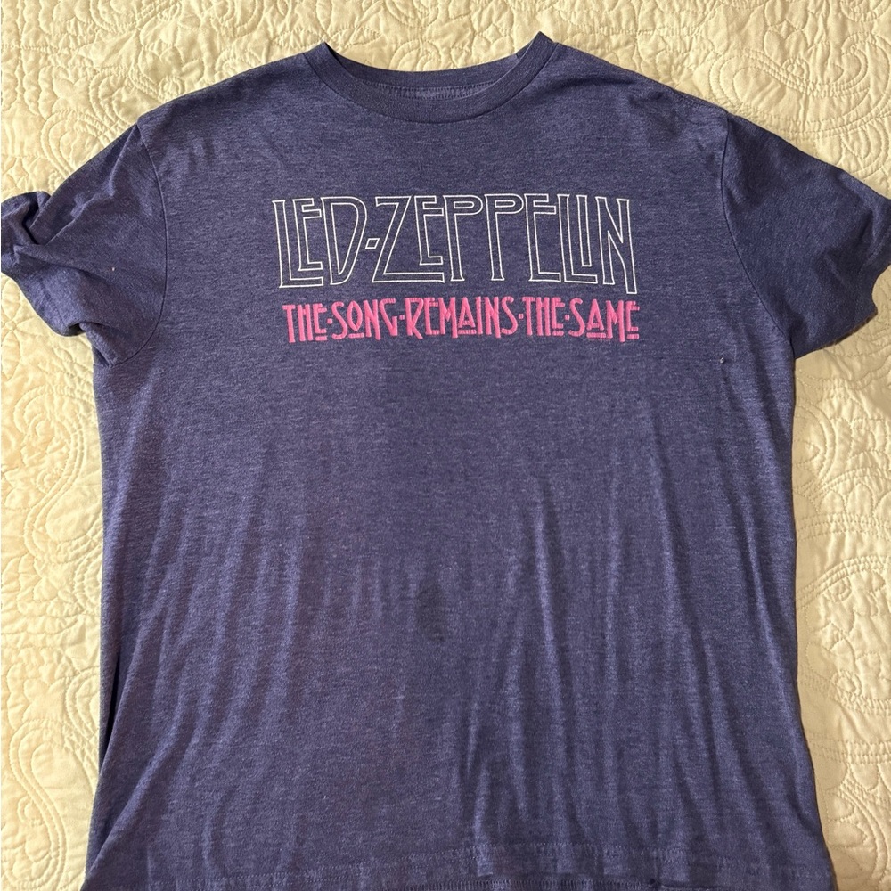 Led Zeppelin Graphic Tee in Blue and Pink